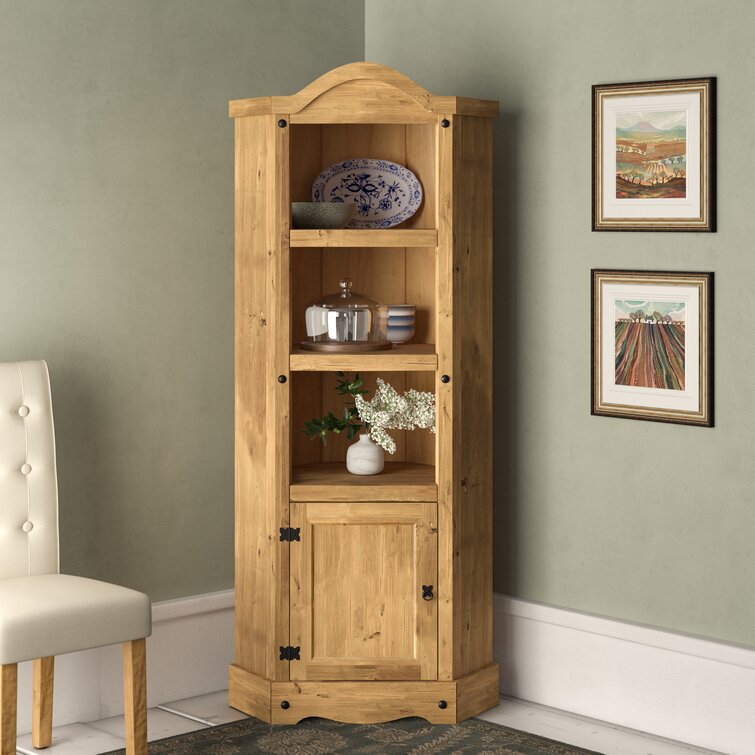 Pine shop corner hutch